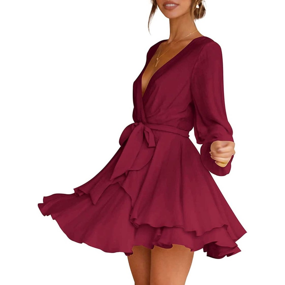 Deep V-Neck Mini Dress- Size 2X - Picture 3 of 6